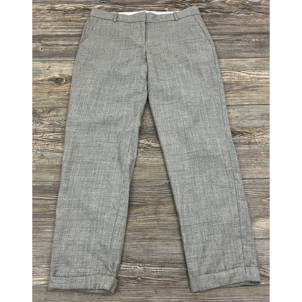 J. Crew Women's Sz 2 Pants Cafe Capri Pants Gray 100% Wool Minimalist
